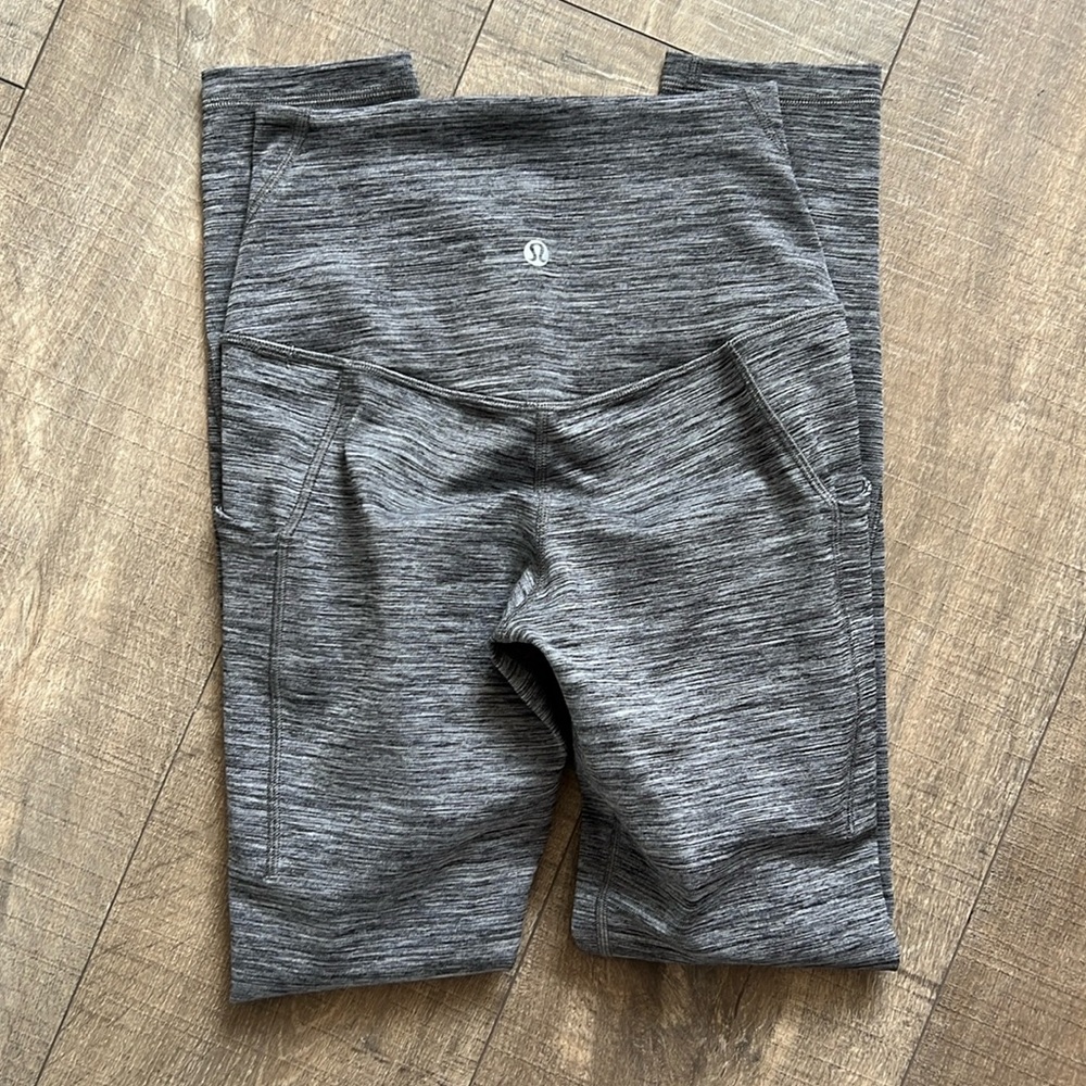 Lululemon Dark Gray Heathered High Waist Align Pocket Leggings